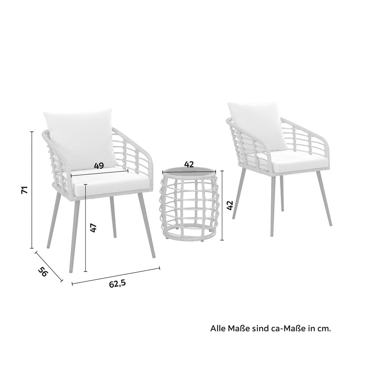 SADA NA BALKON LENI 1 - černá/přírodní barvy, Moderní, kov/textil (56/62/72cm) - Mömax