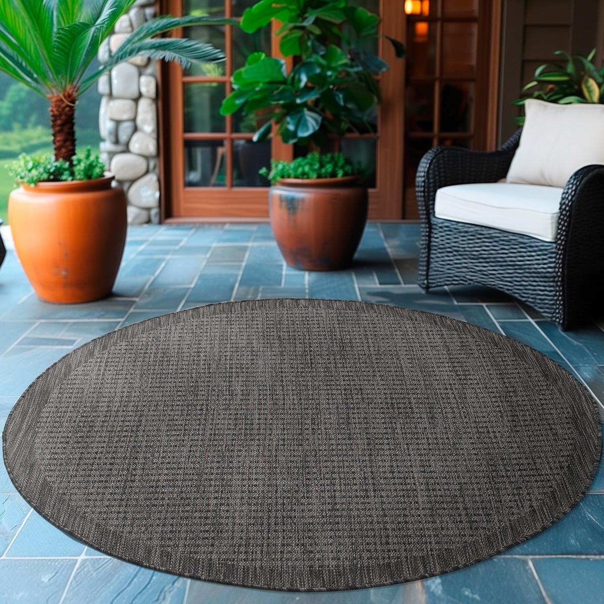 Outdoor-Teppich Giza Schwarz 160 cm, In- & Outdoor - Schwarz, Basics, Textil (160cm) - Novel
