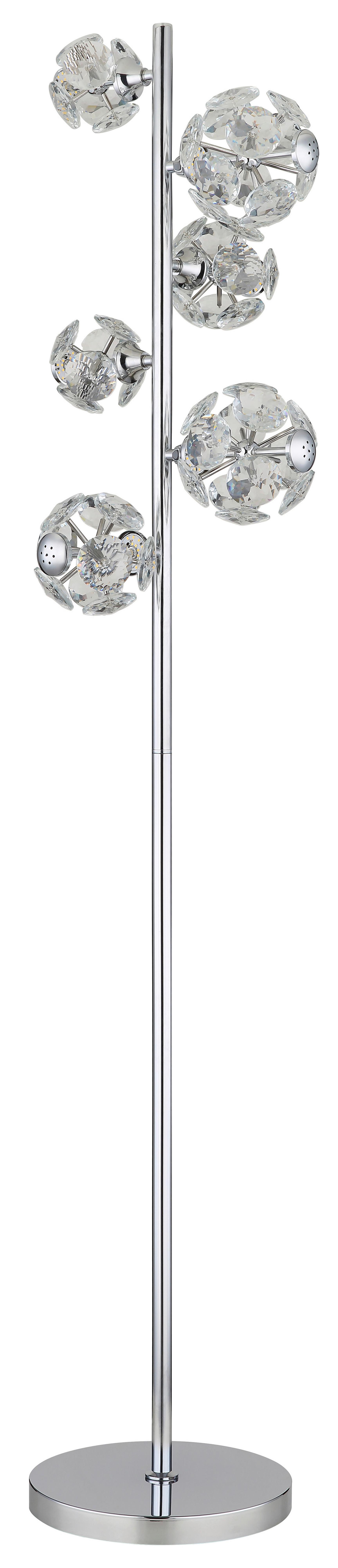 LED-Stehleuchte Virina Klar Chromfarben L: 38 cm - Klar/Chromfarben, KONVENTIONELL, Glas/Kunststoff (38/28/155cm) - Globo