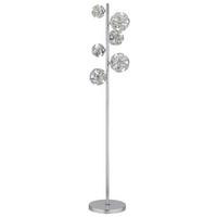 LED-Stehleuchte Virina Klar Chromfarben L: 38 cm - Klar/Chromfarben, KONVENTIONELL, Glas/Kunststoff (38/28/155cm) - Globo
