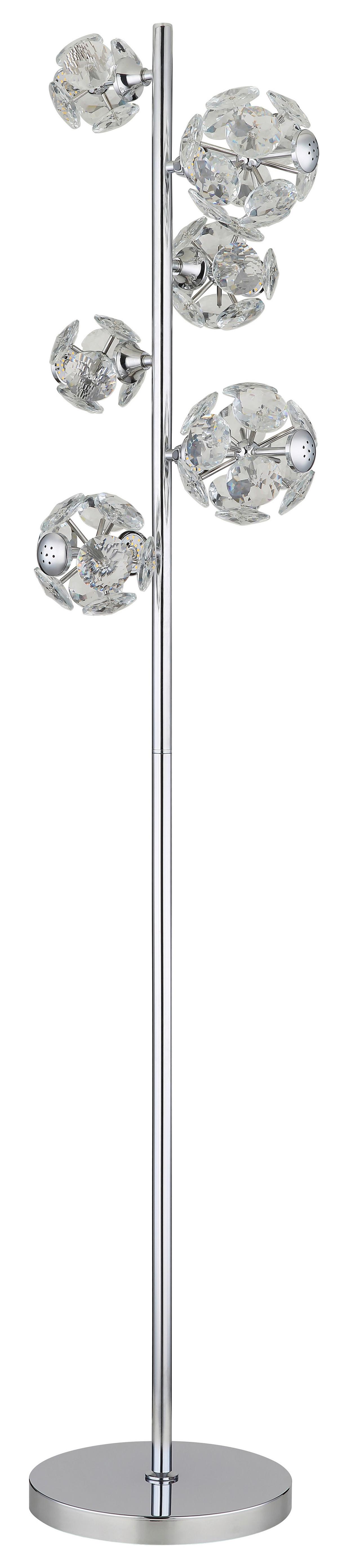 LED-Stehleuchte Virina Klar Chromfarben L: 38 cm - Klar/Chromfarben, KONVENTIONELL, Glas/Kunststoff (38/28/155cm) - Globo