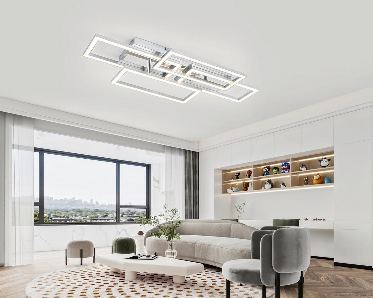 LED-Deckenleuchte Niya - Chromfarben/Silberfarben, MODERN, Kunststoff/Metall (72/28,4/8cm) - Luca Bessoni