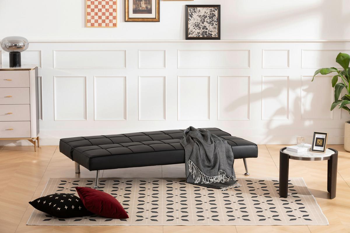 3-sitzer-sofa Mit Schlaffunktion Silva B:179cm - Silberfarben/Schwarz, Basics, Textil (179/74/91cm) - P & B