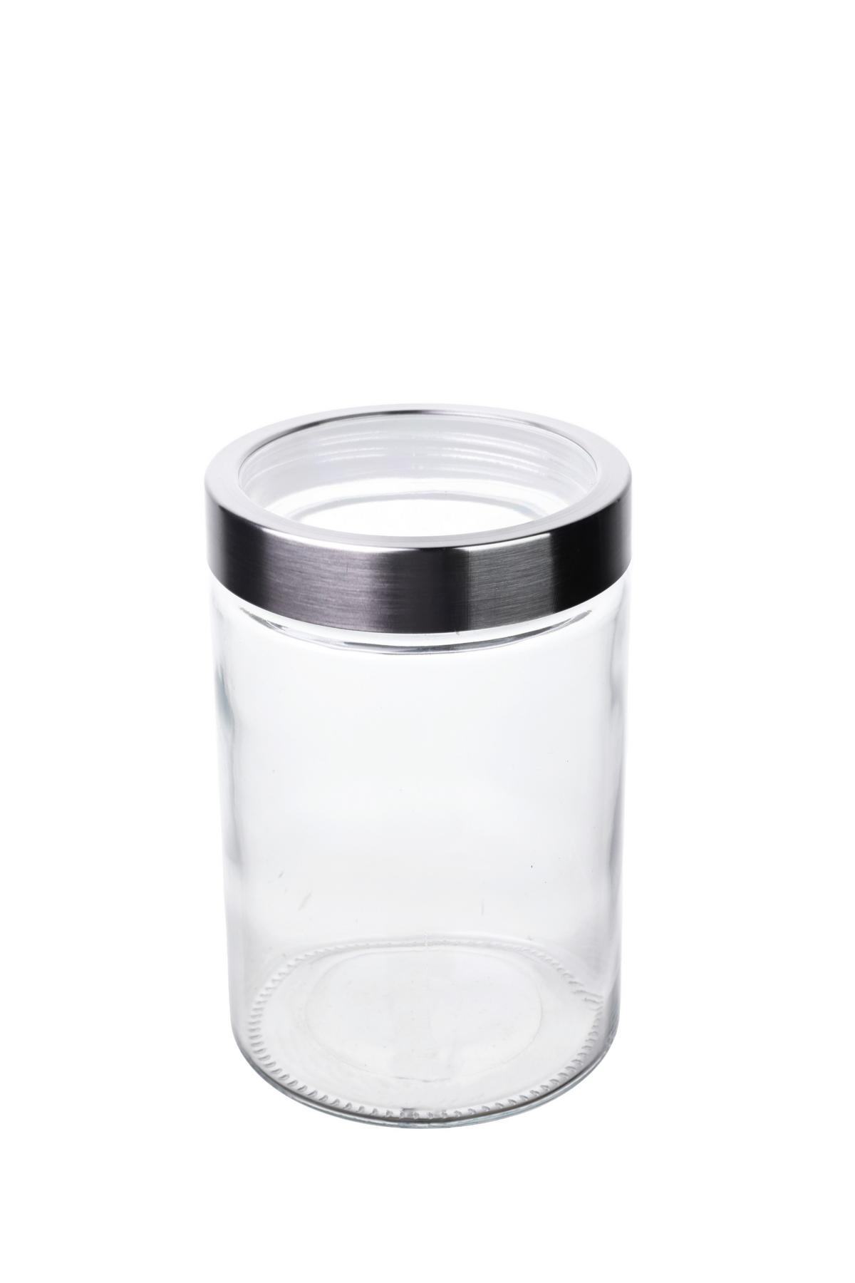 Vorratsdose Liliana - Edelstahlfarben/Transparent, Basics, Glas/Kunststoff (11/17cm) - Luca Bessoni