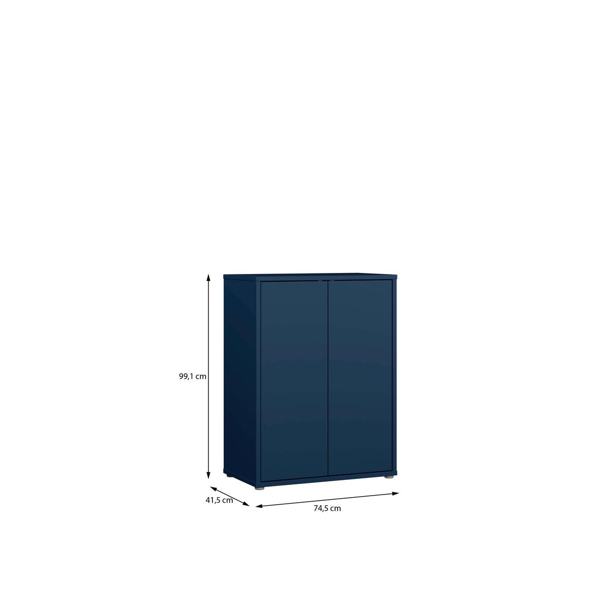 Komoda SPRINGS - tmavě modrá, Moderní, kompozitní dřevo (74,5/99,1/41,5cm)