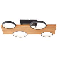 Led-deckenleuchte G99937/76 Cheesy - Hellbraun/Schwarz, Natur, Holz/Metall (10,2/55/34,6cm) - Brilliant