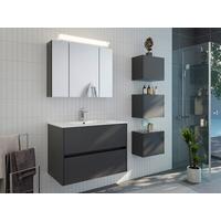BADEZIMMER Limes, Graphitfarben B: 80 cm - Graphitfarben/Weiß, Basics, Keramik/Holzwerkstoff (80cm) - MID.YOU
