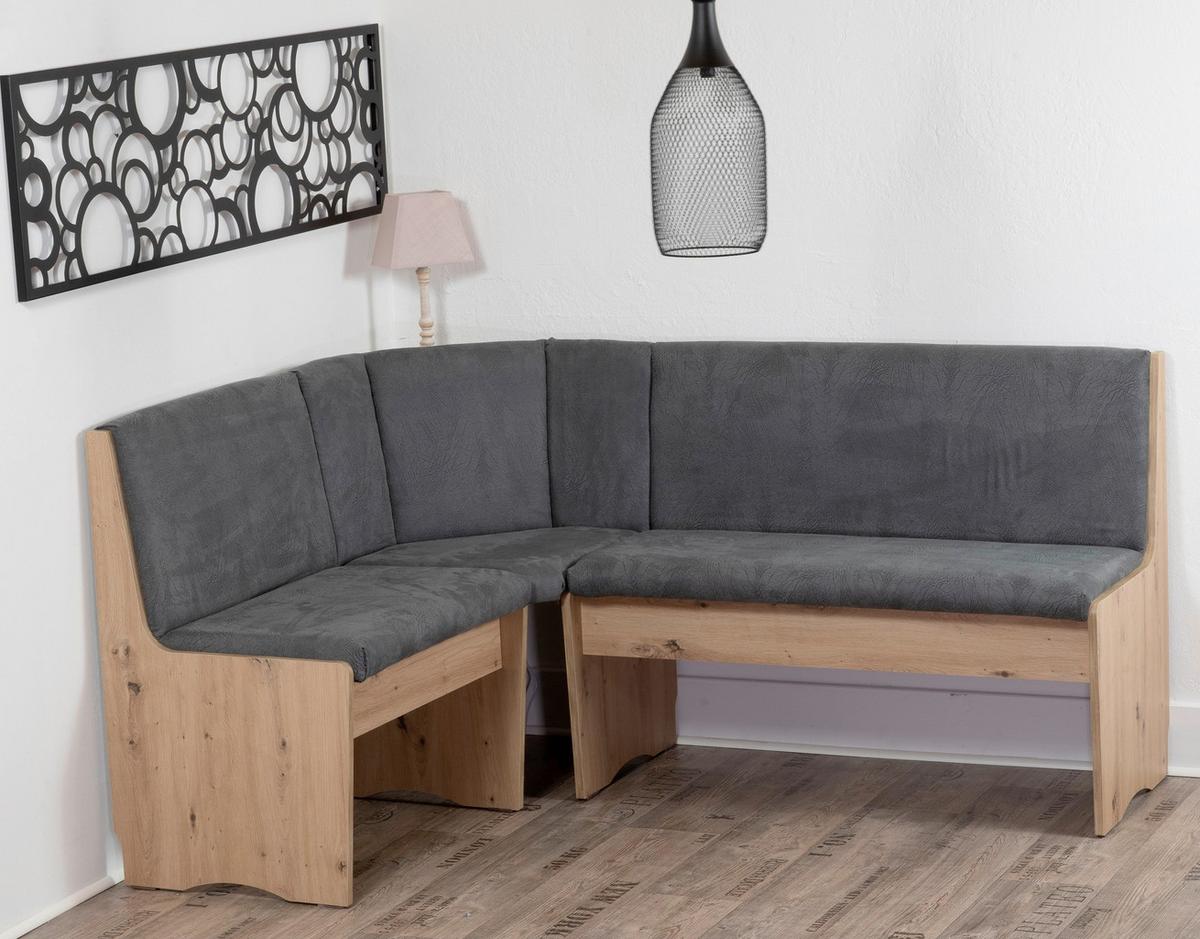 Eckbankgruppe Duisburg Olibar Titanic Grau/eiche D. B: 125cm - Eiche Artisan/Grau, KONVENTIONELL, Holz/Holzwerkstoff (125/89/165cm) - MID.YOU