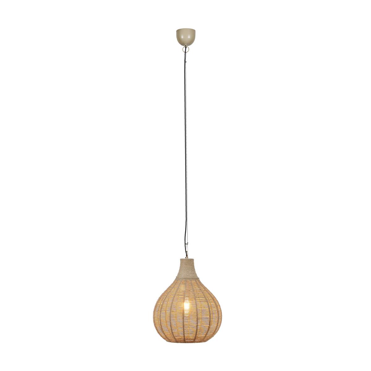 Pendelleuchte 366790136 Janne - Schwarz/Naturfarben, Natur, Naturmaterialien/Metall (34/177cm) - Trio Leuchten