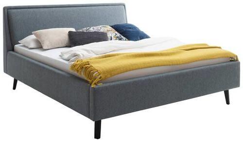 Polsterbett 140x200 cm Frieda Blau - Blau/Schwarz, MODERN, Textil (140/200cm) - Livetastic