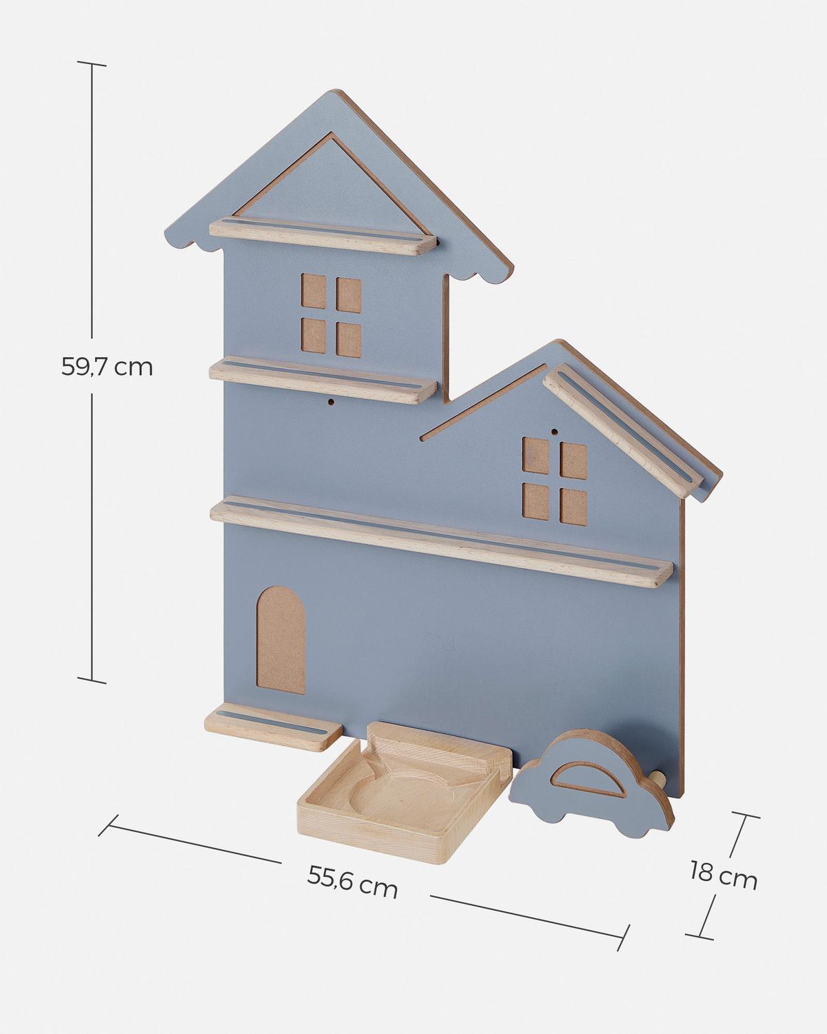 KINDERREGAL Grau B: 55,6 cm - Grau, MODERN, Holz/Holzwerkstoff (55,6/59,7/17,9cm) - MID.YOU