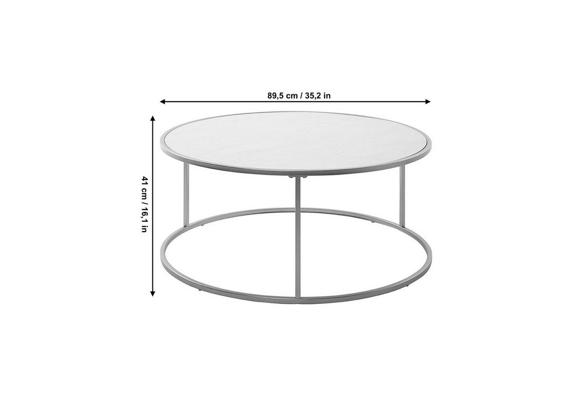 Couchtisch Sol Coffee - Goldfarben/Weiß, KONVENTIONELL, Holzwerkstoff/Metall (89,5/41cm) - Livetastic