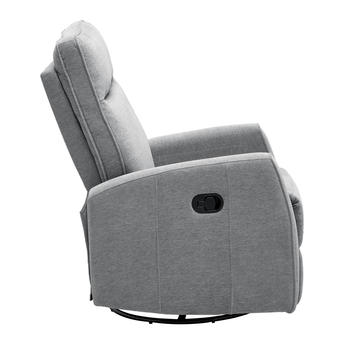 Relaxačné kreslo MELINDA, sivá tkanina, max. 140 kg - čierna/sivá, Konventionell, kov/drevo (76/103/96cm) - Mömax