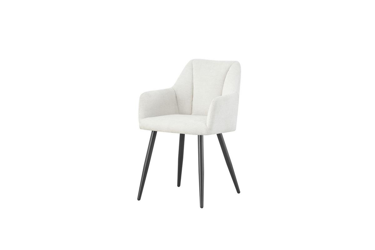 Stuhl-set Bella Creme B: 55 Cm - Creme/Schwarz, MODERN, Textil/Metall (55/82/62cm) - MID.YOU