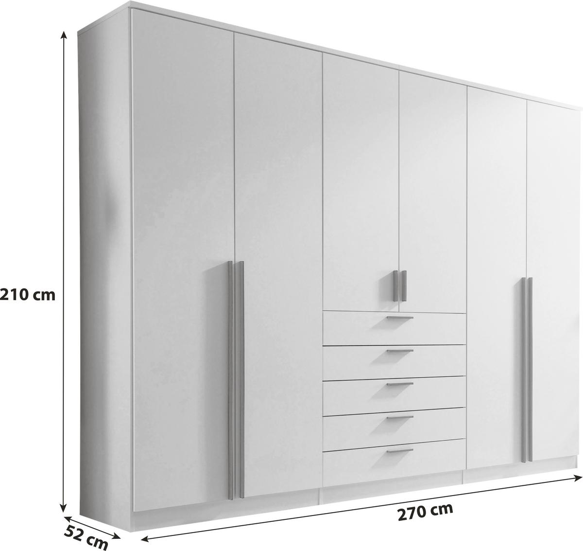 Kleiderschrank Arnis Kaschmir Dekor, Grau, B: 270cm - Kaschmir, KONVENTIONELL, Holzwerkstoff (270/210/52cm) - James Wood