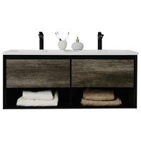 Skřínka s umývadlem Soho š: 120 cm tmavěšedá - bílá/tmavě šedá, Basics, kompozitní dřevo/kámen (120/50/46cm) - Sanotechnik