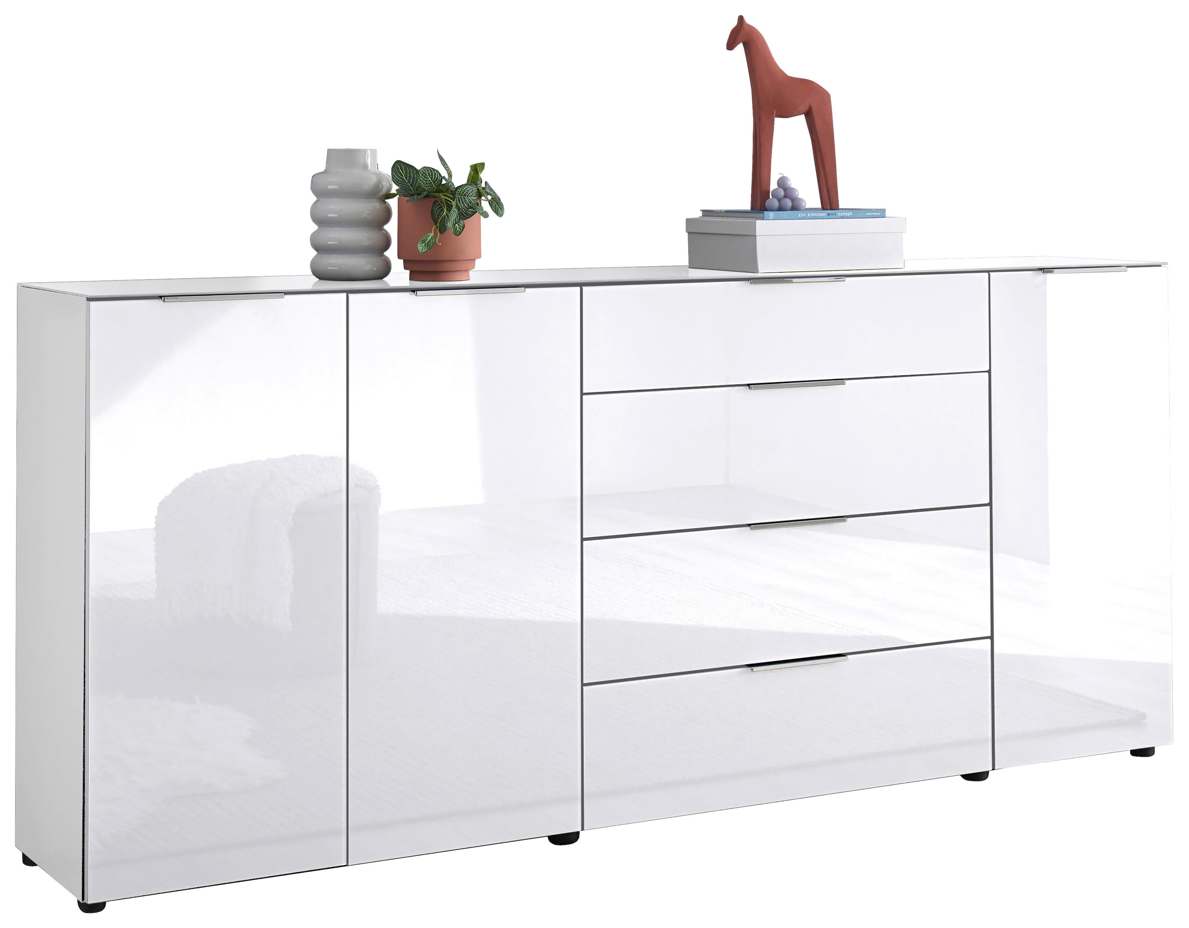 ŠIROKÁ KOMODA SIENA -EXKLUSIV- - čierna/biela, Modern, kov/kompozitné drevo (226/99/40cm) - Mömax