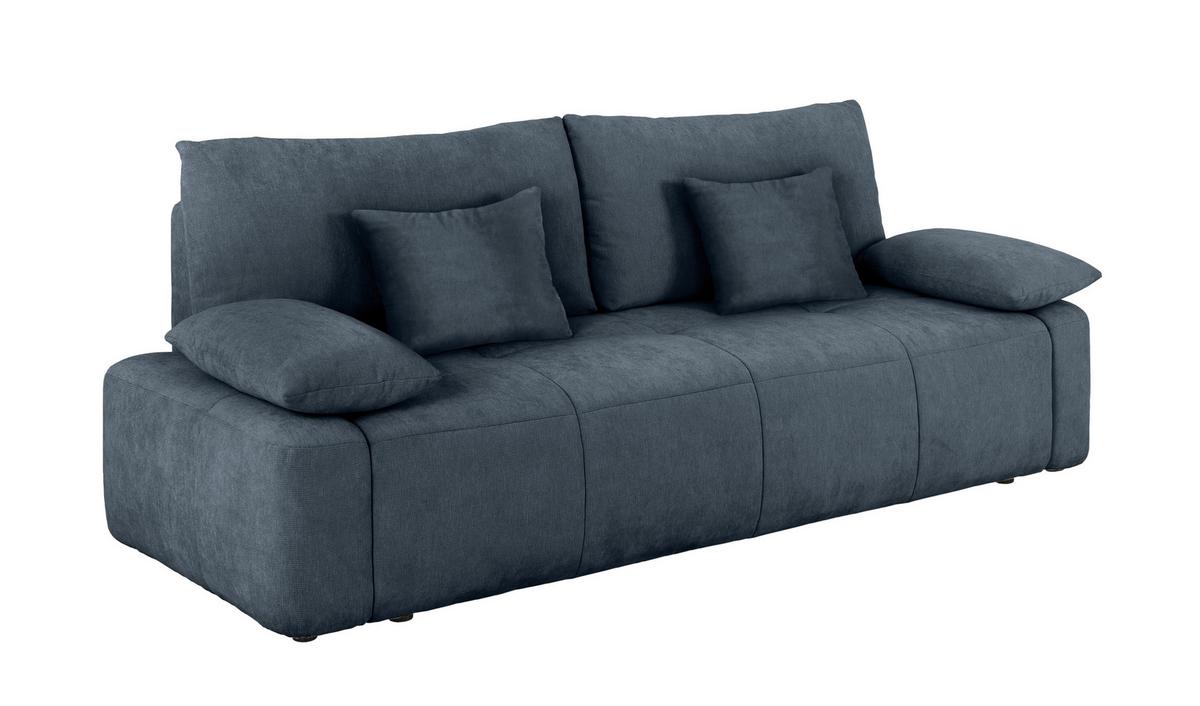 Schlafsofa Hello Lux 3Dl Blau B: 240cm - Blau/Schwarz, Design, Textil (240/93/108cm) - MID.YOU