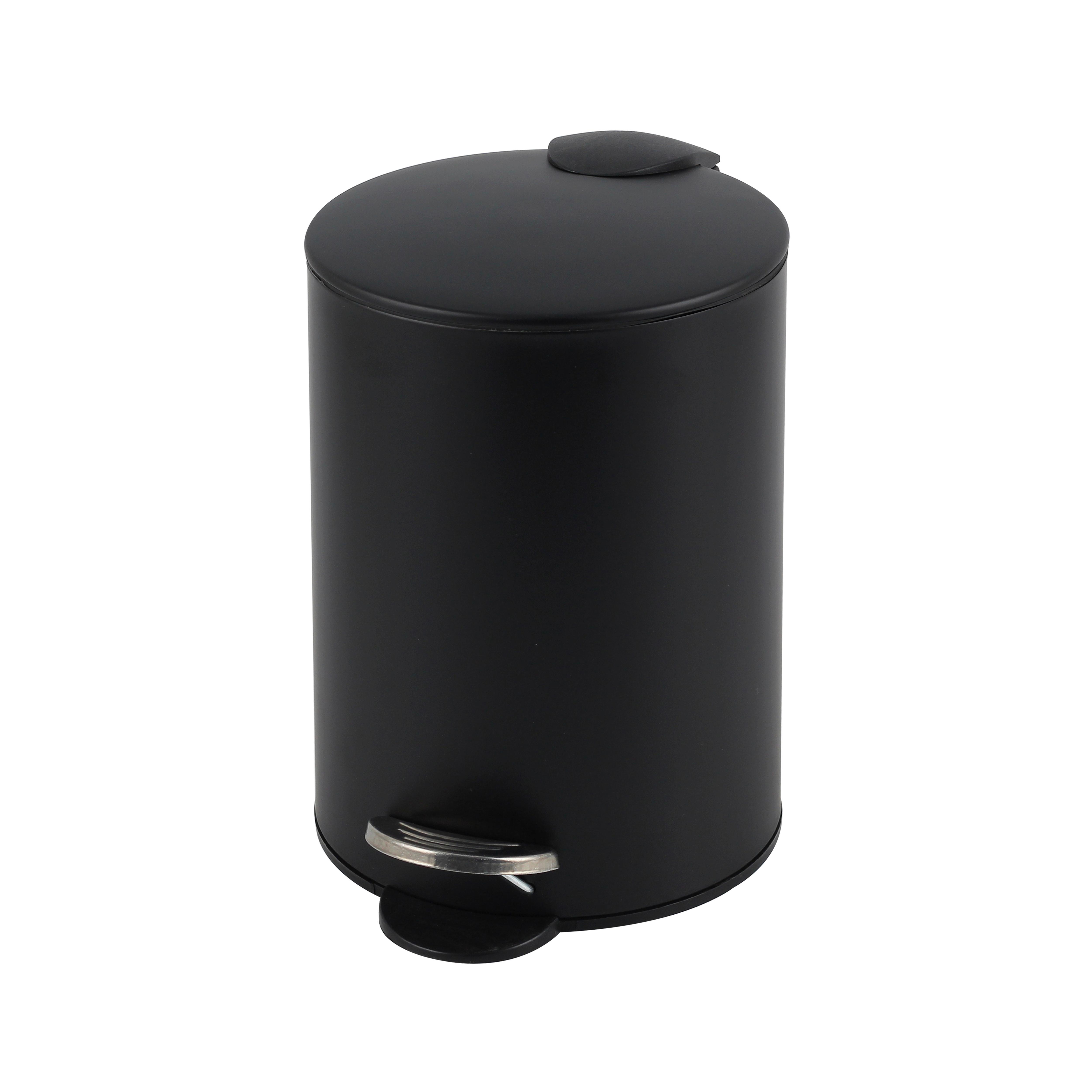 Kozmetický kôš Noah, 3l - čierna, Modern, kov/plast (16,8/24,5cm) - Mömax