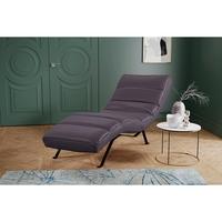 Relaxliege Swing Black Aubergine B: 65 Cm - Aubergine/Schwarz, Design, Leder (65/65-95/171cm) - Livetastic