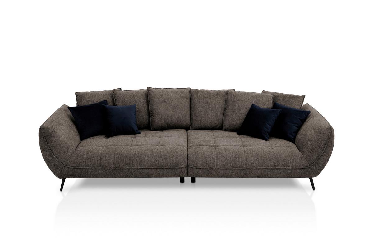 Bigsofa Triton Braun B: 311 Cm - Schwarz/Dunkelblau, Design, Textil (311/95/130cm) - Livetastic