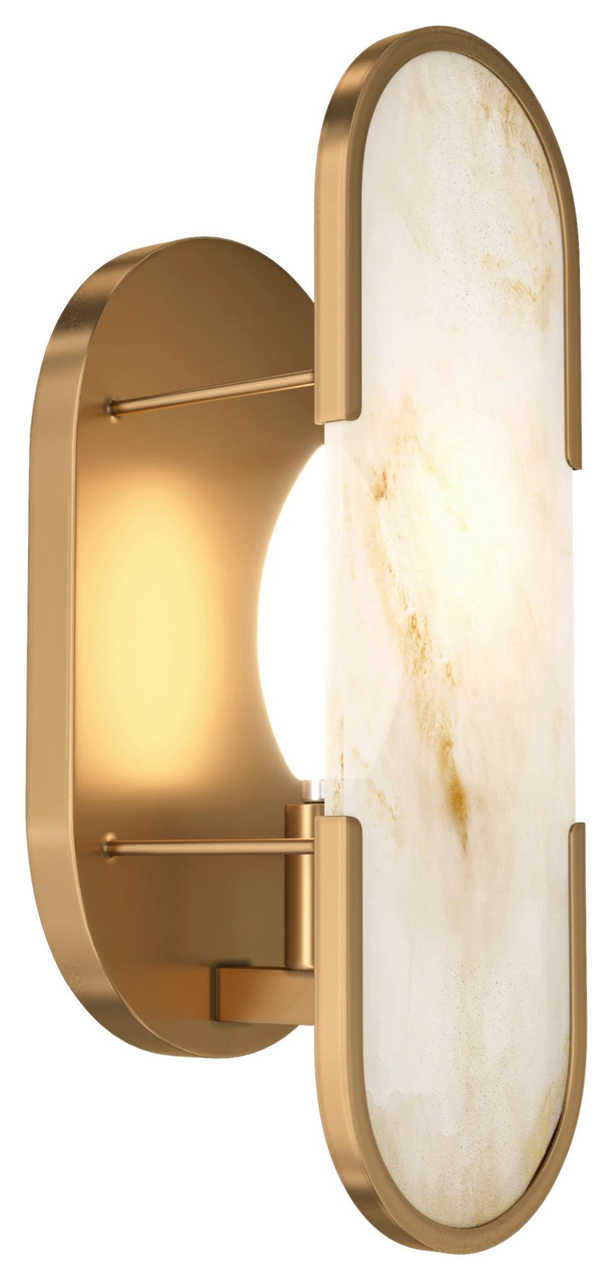 Wandleuchte Marmo - Goldfarben, Basics, Stein/Metall (9,6/29,5/12cm) - MAYTONI