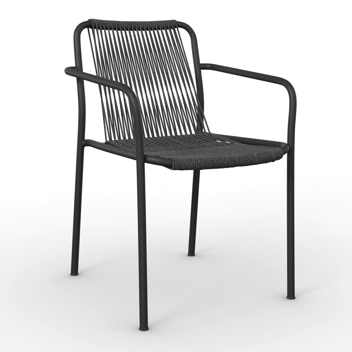 SADA ZÁHRADNÝCH KRESIEL NARDO - čierna/tmavosivá, Modern, kov/textil (55/82/58cm) - Bessagi Garden