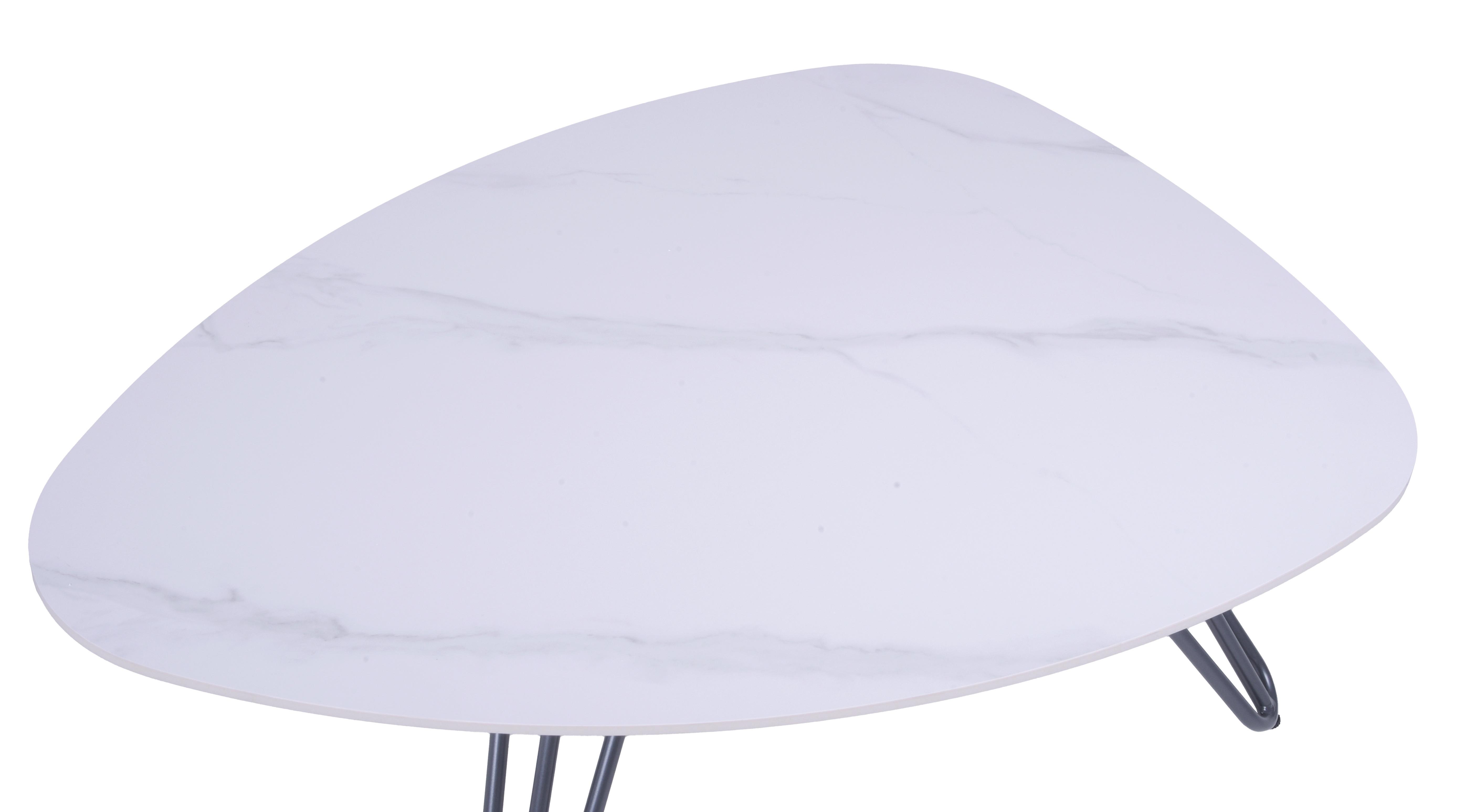 Gartentisch Selina Aluminium L: 88 cm - Weiß/Grau, MODERN, Metall (88/110/31,5cm) - Gardenson