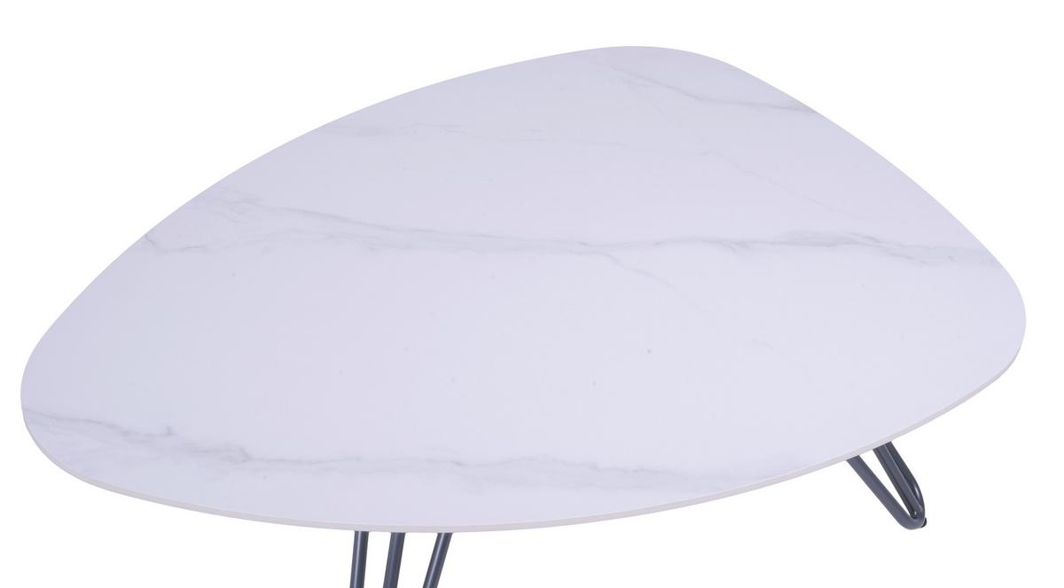 Gartentisch Selina Aluminium L: 88 cm - Weiß/Grau, MODERN, Metall (88/110/31,5cm) - Gardenson