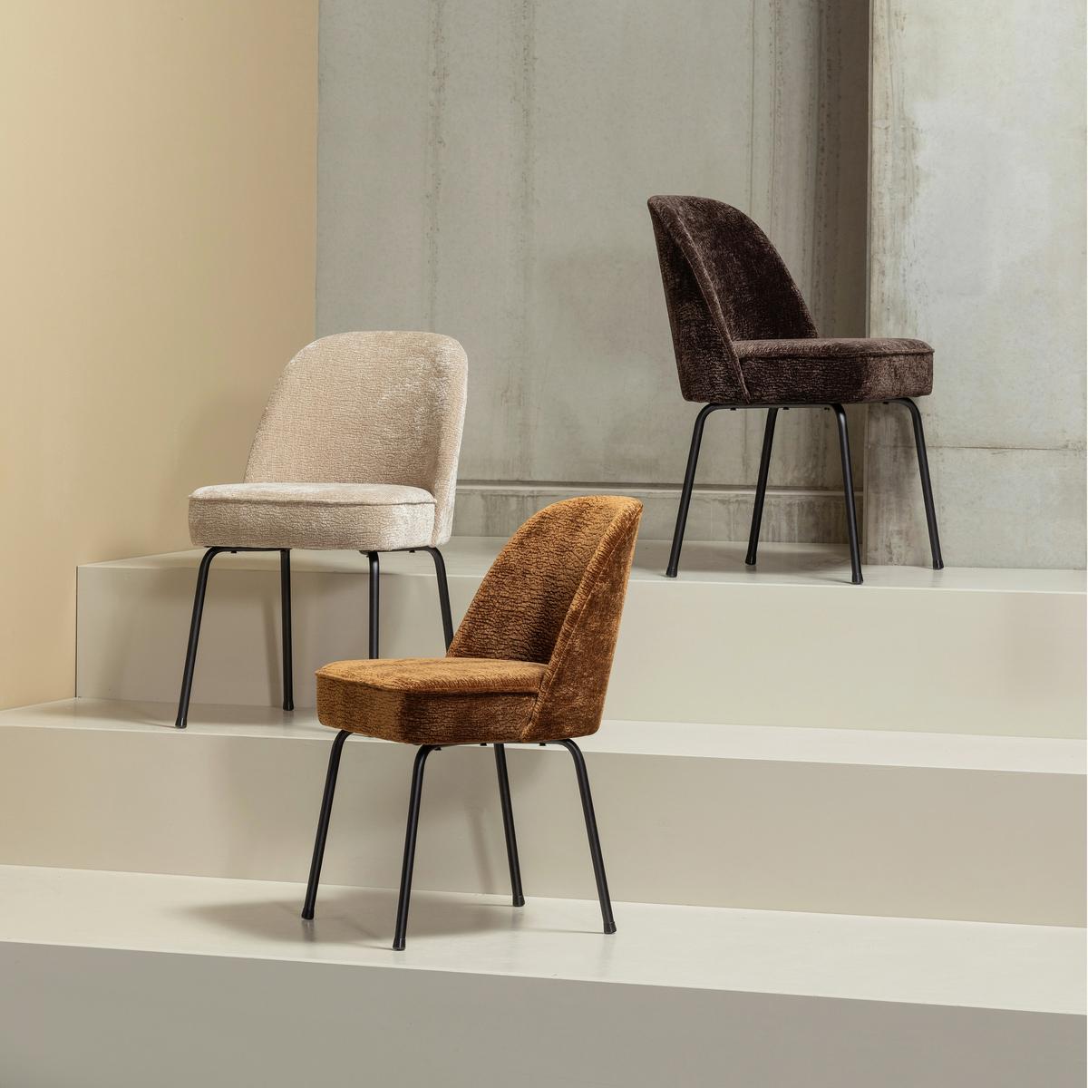 Stuhl-Set Vogue Sandfarben B: 50cm - Sandfarben/Schwarz, MODERN, Textil/Metall (50/83/57cm) - Livetastic