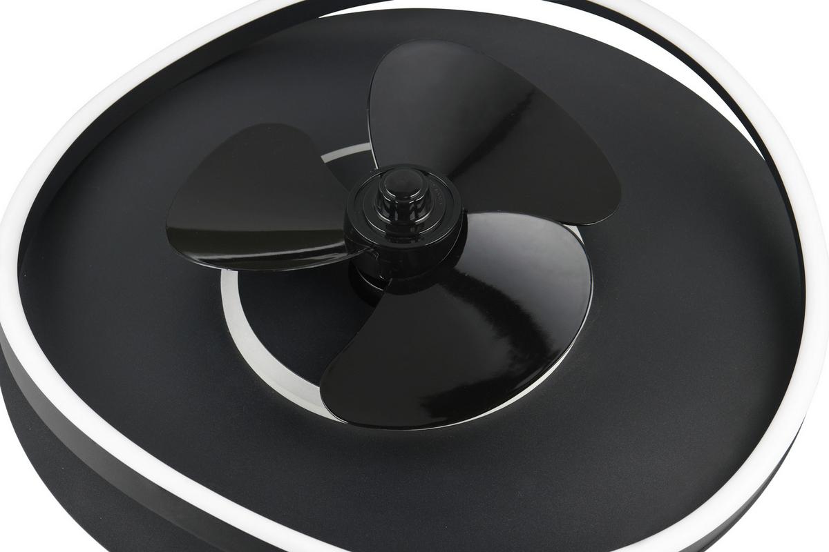 Deckenventilator Sortland Schwarz D: 73,5 cm - Schwarz, Design, Kunststoff (73,5/23cm)