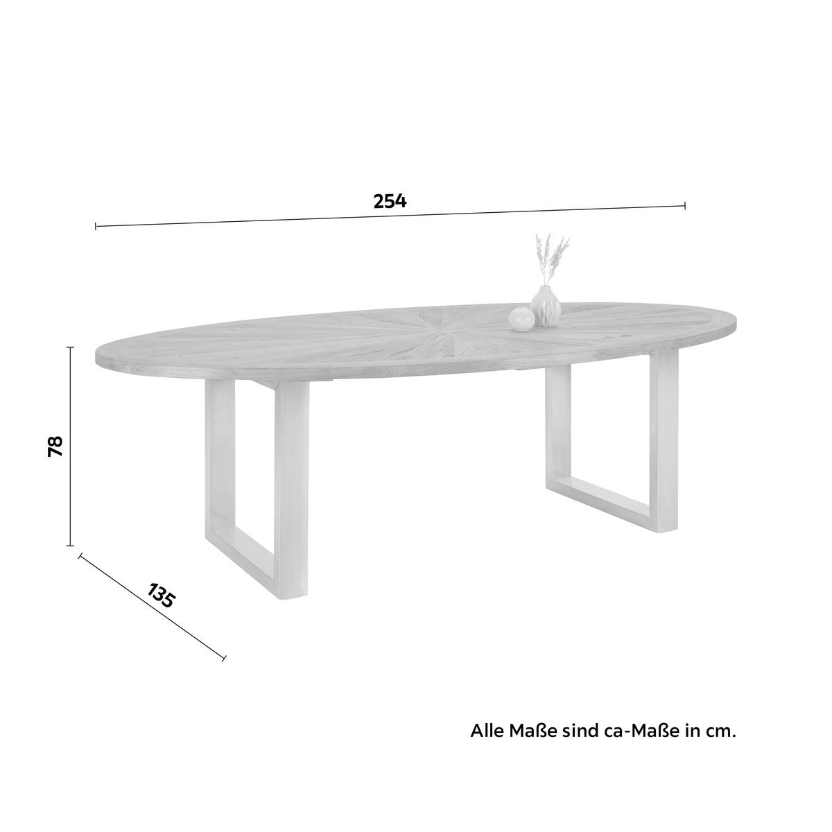 JÍDELNÍ STŮL ATTENZIONE 254 - barvy hliníku/hnědá, Lifestyle, kov/dřevo (254/78/135cm) - Premium Living