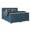Boxspringbett Mit Topper & Bettkasten 160x200 Lauro - Blau/Schwarz, Trend, Textil (160/200cm)