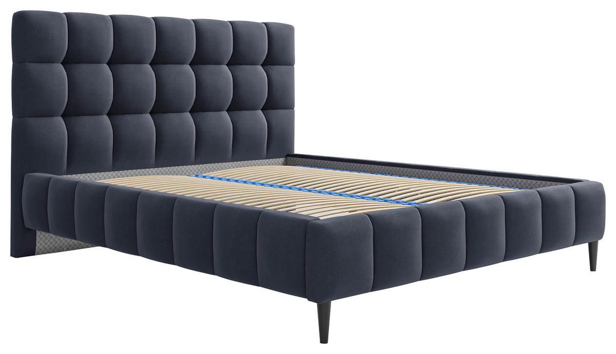 Polsterbett Magic Blau 140x200 Cm - Blau/Schwarz, MODERN, Holz/Holzwerkstoff (140/200cm) - MID.YOU