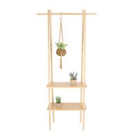 Wandregal Mit Übertopf Py205 - Bambus Pflanzenregal - Hellbraun, LIFESTYLE, Holz (82/28,5/173,5cm)