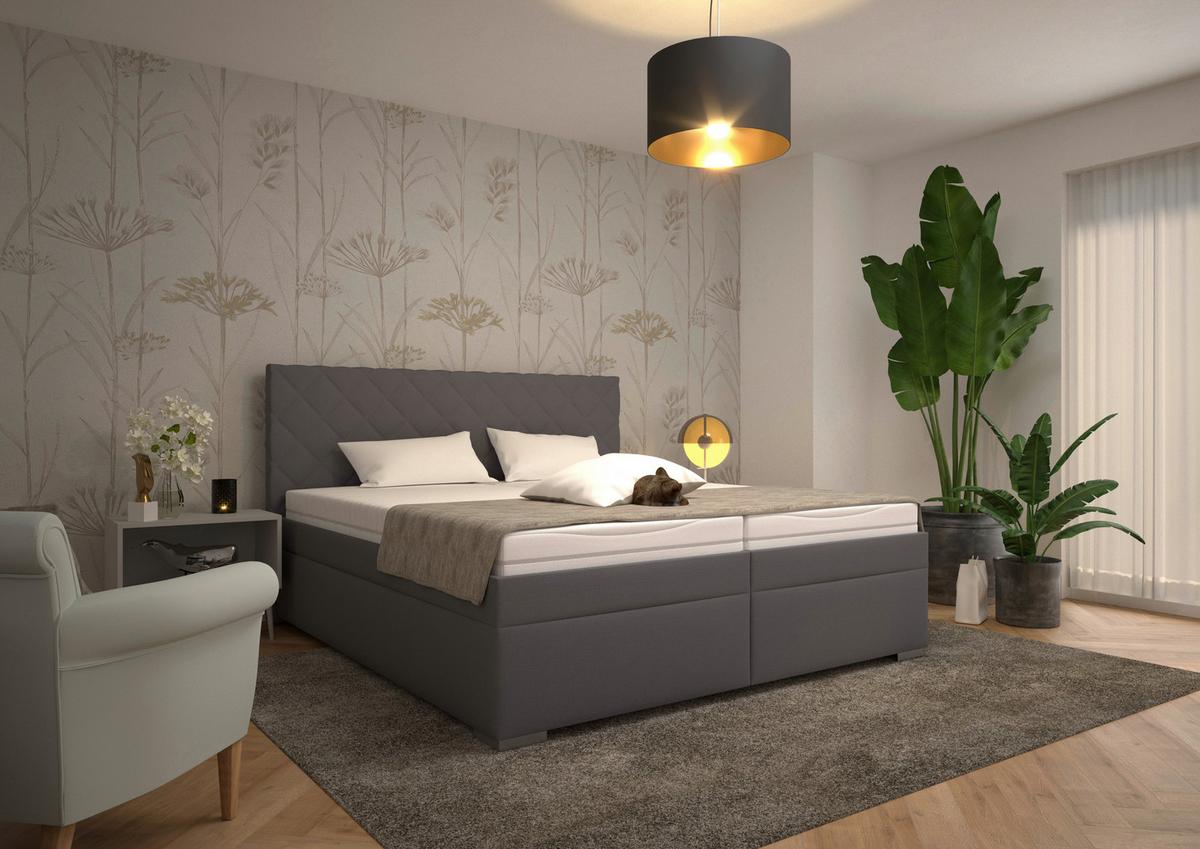 Čalúnená posteľ KLARA 160/200cm,tmavosivá - sivá/tmavosivá, Modern, drevo/textil (160/200cm)
