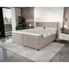 Boxspringbett Mitto mit Topper 160x200 cm - Lavagrau/Schwarz, KONVENTIONELL, Textil/Metall (160/200cm)