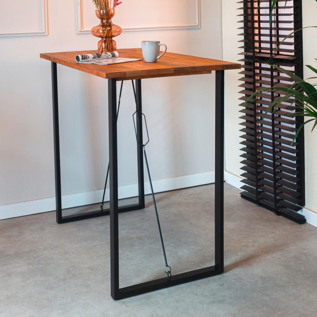 Bartisch  Industrial Bar Table Braun B: 70 Cm - Schwarz/Braun, MODERN, Holz/Metall (130/70/110cm) - MID.YOU
