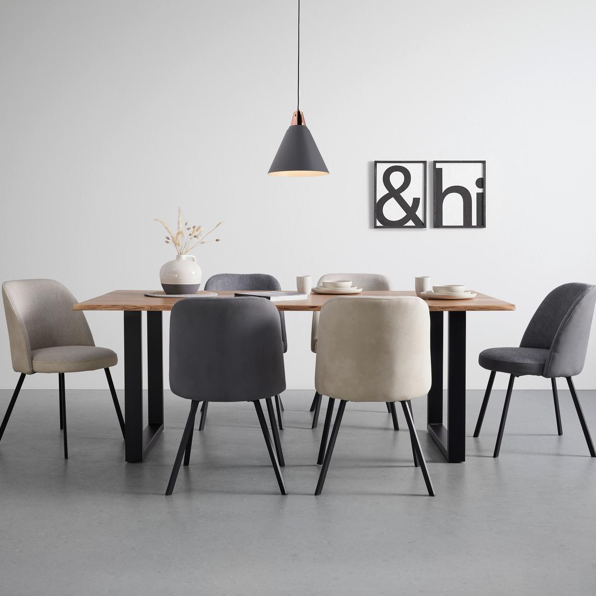 Jedálenský stôl z akácie MALMO 200 - čierna/farba akácie, Modern, kov/drevo (200/76/100cm) - Bessagi Home