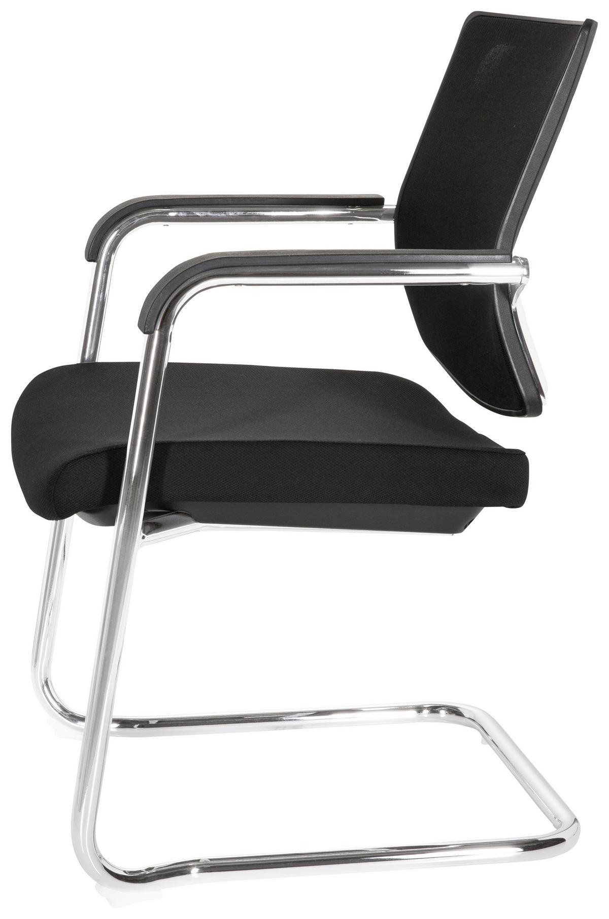 Besucherstuhl Levia V Schwarz - Schwarz, MODERN, Kunststoff/Textil (48/90/58cm) - MID.YOU