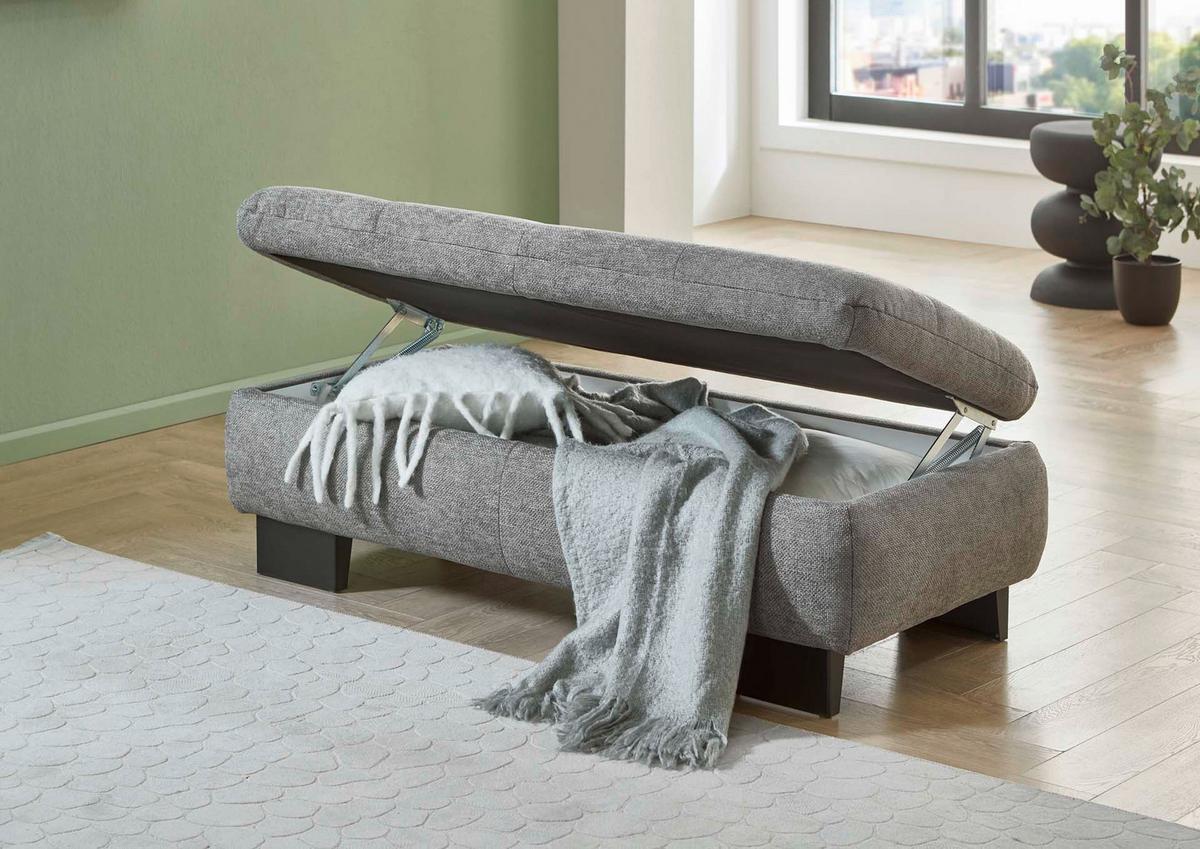 Výklopný taburet LANDO, šedá žinylka - šedá, Moderní (135/45/63cm) - Premium Living