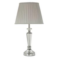 Tischleuchte Silvery Silberfarben B: 30 cm - Silberfarben, Basics, Glas/Textil (30/56/30cm)