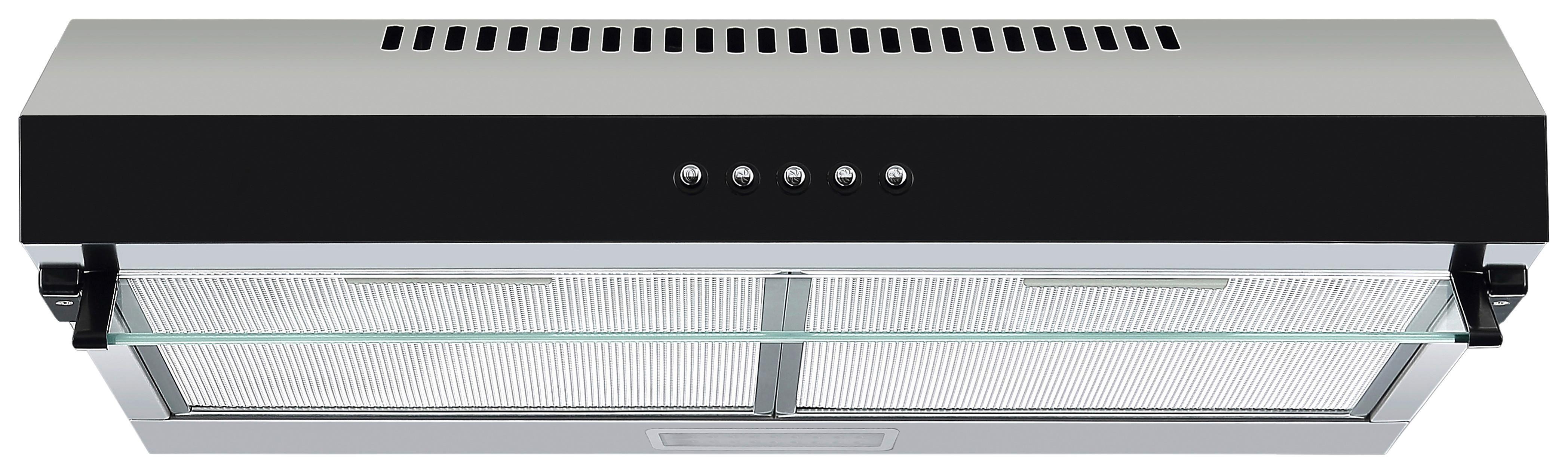 Dusntabzugshaube Respekta Schwarz/edelstahl B: 60 Cm Led - Edelstahlfarben/Schwarz, Trend, Glas/Metall (60/13/50,3cm) - Respekta