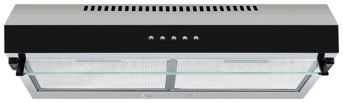 Dusntabzugshaube Respekta Schwarz/Edelstahl B: 60 cm Led - Edelstahlfarben/Schwarz, Trend, Glas/Metall (60/13/50,3cm) - Respekta