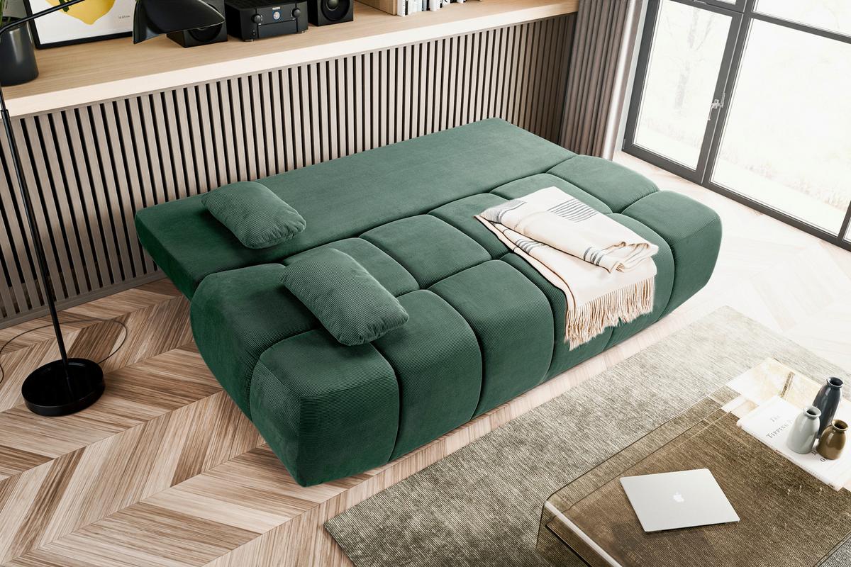 Schlafsofa Lauder Smaragdgrün B: 207cm - Smaragdgrün/Schwarz, Basics, Holz/Textil (207/93/105cm) - MID.YOU