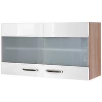 Kuchyňská skříňka VENEZIA - VALERO bílá 100cm - Sonoma dub/vysoce lesklá bílá, Moderní, kov/kompozitní dřevo (100/54,8/32cm) - FlexWell