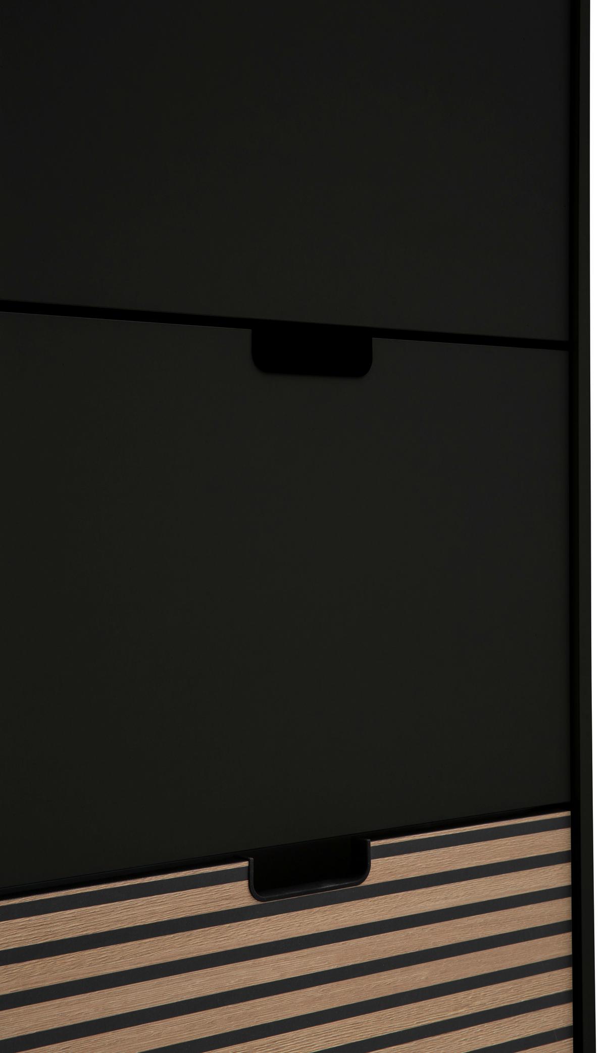 Schuhkipper Ryker Schwarz/eichefarben B: 59,8 Cm - Eichefarben/Schwarz, Design, Holzwerkstoff/Kunststoff (59,8/124/19,55cm) - MID.YOU