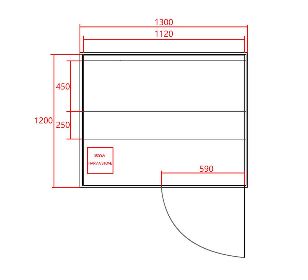 Finnische Panoramasauna BxHxT: 130x120x200 cm - Naturfarben, Basics, Glas/Holz (130/120/200cm) - Sanotechnik