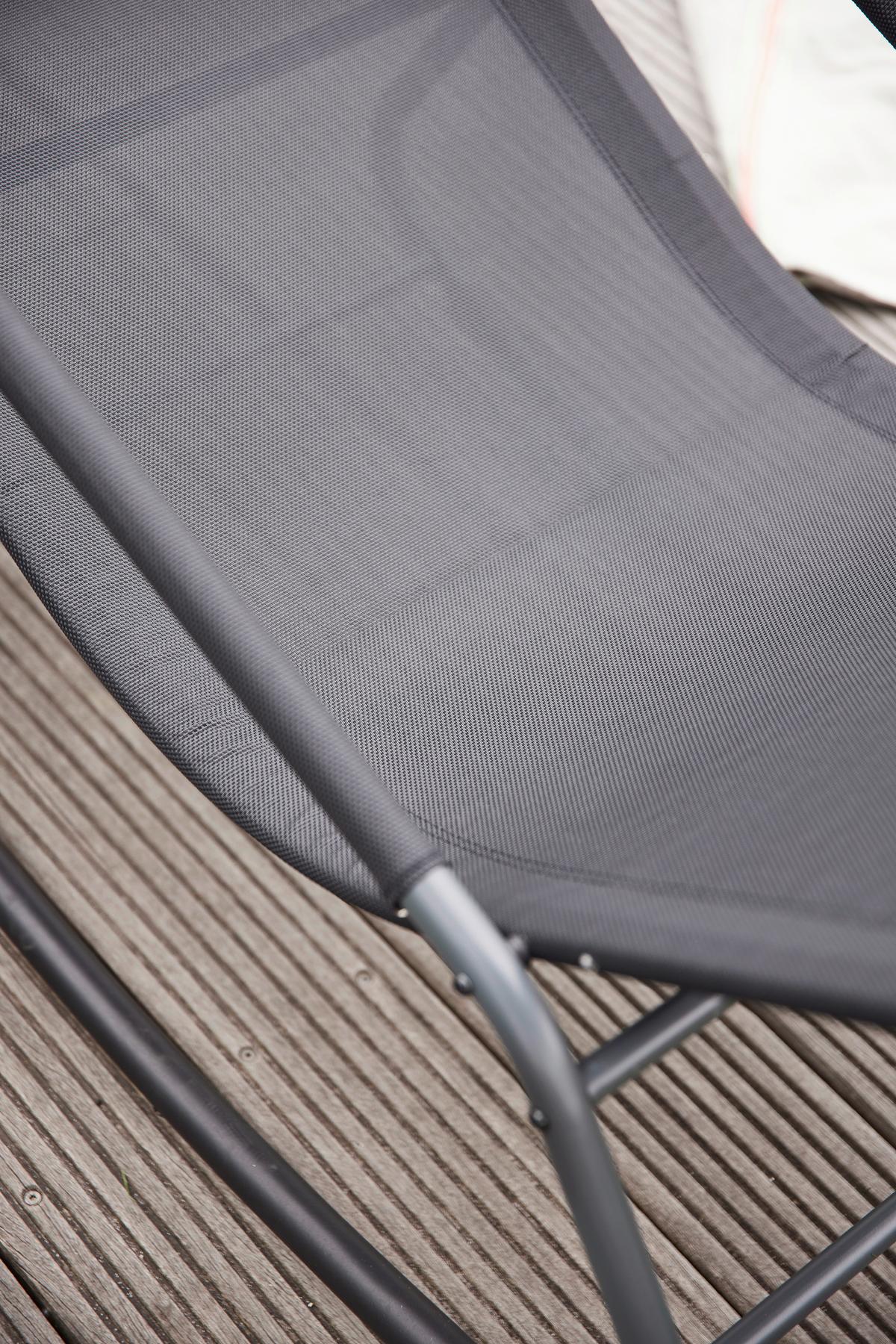 Schaukelliege Metall/Kunststoff/Textil - Schwarz, KONVENTIONELL, Kunststoff/Textil (57/81/143cm) - Siena Garden