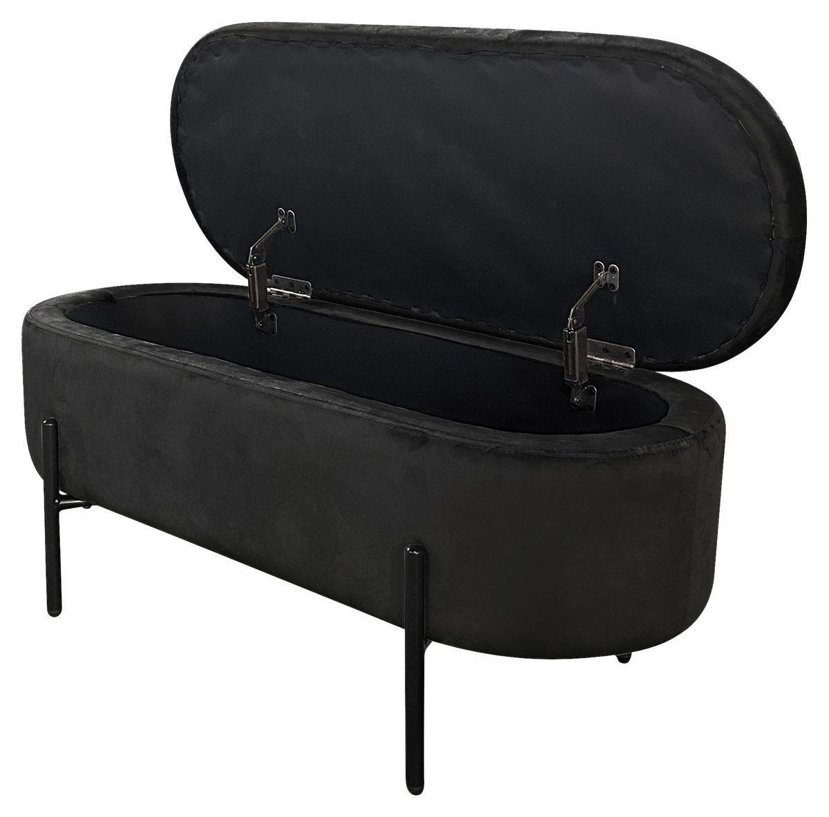 Sitzbank Nova Schwarz B: 95 cm - Schwarz, Design, Textil/Metall (95/42/37,5cm) - MID.YOU